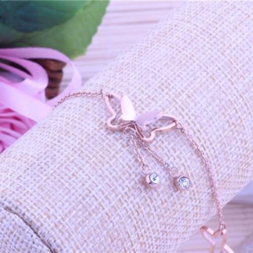 2021 Fashion Casual Beach Vacation Anklets Bracelets Jewelry Ankle Chain Tassel Anklet Butterfly Tassels Foot Chain Rose Gold