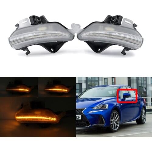 2x Fits For Lexus IS250 IS300 IS350 IS200T LS460 LS460L LS600H CT200H Dynamic Sequential Amber Led Side Mirror Blinkers Lamps