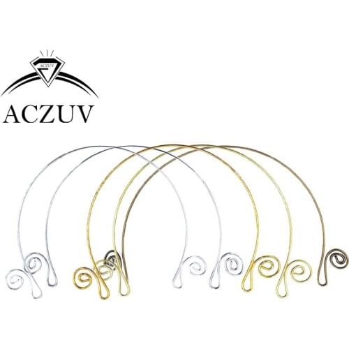 50pcs 2mm Wire 155mm Metal Collar Circle Choker Necklace Findings Accessories CNW007