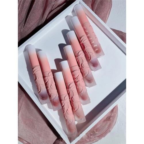 8 Colors Velvet Matte Lipstick Waterproof Lasting Lip Gloss Sexy Lipstick Carving Bow-knot TSLM1