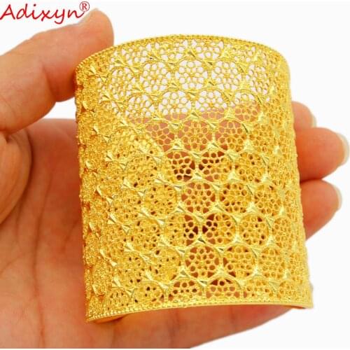 Adixyn 2021 New Dubai Bangle for women 24k Gold Color Bangles/Bracelet African Wedding Bridal Gifts N04287