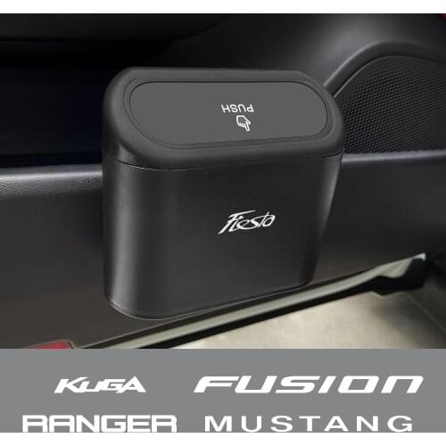 Car Trash Bin For Ford Fiesta Fusion Kuga Ranger Mustang Shelby ST Hanging Vehicle Garbage Storage Box Auto Interior Accessories