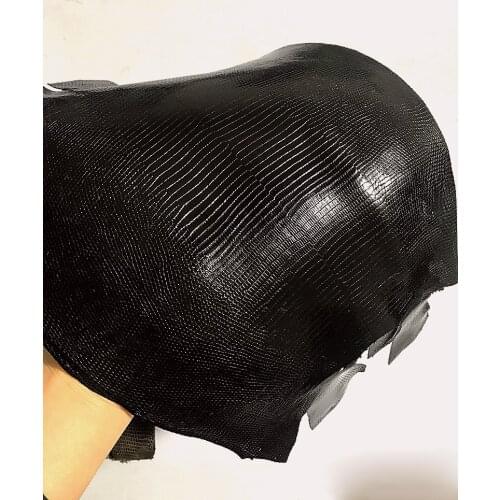Whole piece black or brown color genuine leather craft Lizard skin 24-26cm