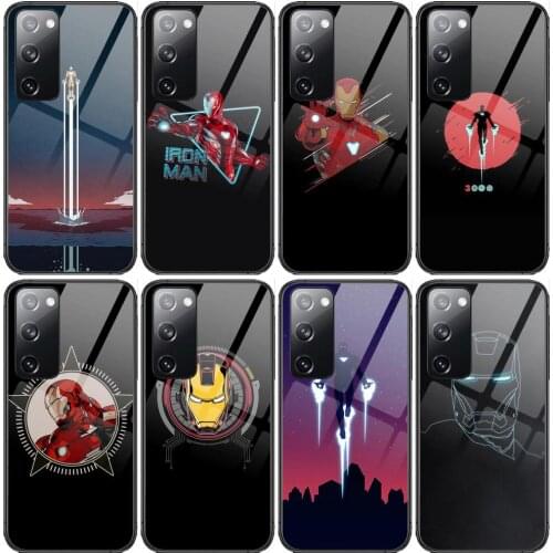 Iron Man Tempered Glass shell Phone case For SamSung Galaxy S8 S9 S10E S20 S21 S5 S30 Plus S20 fe 5G Lite Ultra