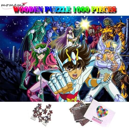 MOMEMO Saint Seiya 1000 Pieces Wooden Puzzle Cartoon Anime Jigsaw Puzzles for Adults Kids DIY Assembling Puzzle Games Nice Gifts