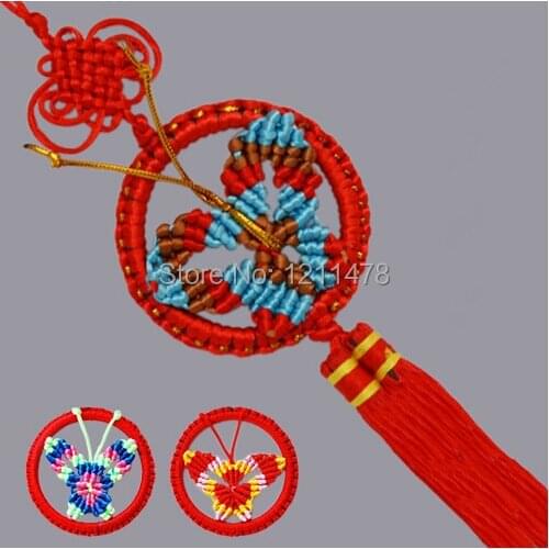 Cheap and beautiful chinese knot art product with chinese knotting butterfly for gift and decoration