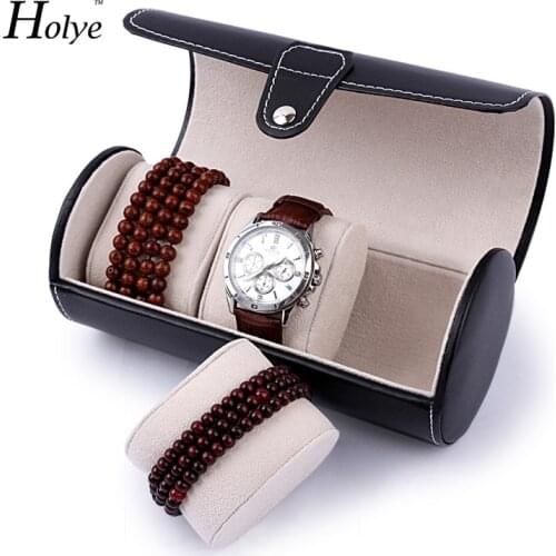 Functional Creative PU Leather Watch Boxes Portable Travel Watch Case Roll 3 Slots Wristwatch Box Storage Fashion Watch Boxes