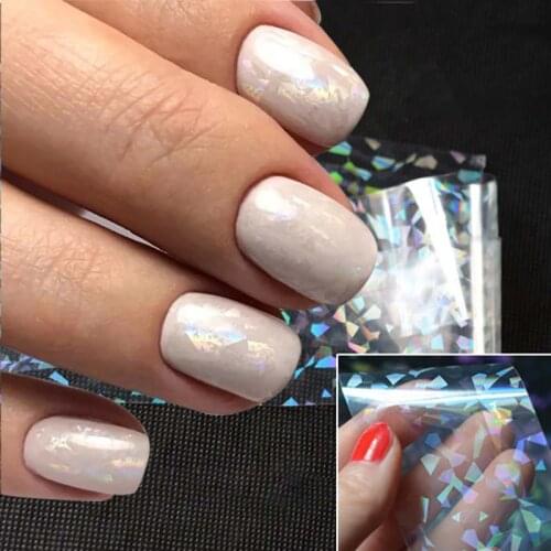 1pcs Holographic Nail Foil Polish Stickers Laser Starry Sky Transparent Nail Art Transfer Decal DIY Nail Decorations 2020 new