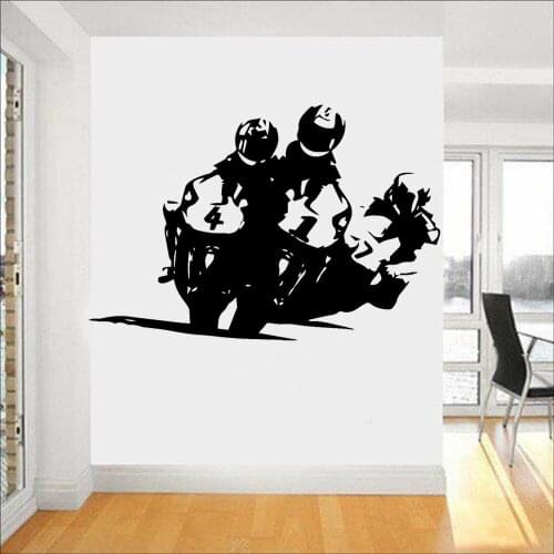 Racing Motorcycle Wall Decals Living Room Sofa Background Wall Decoration Vinyl Window Door Waterproof Wall Stickers Z221