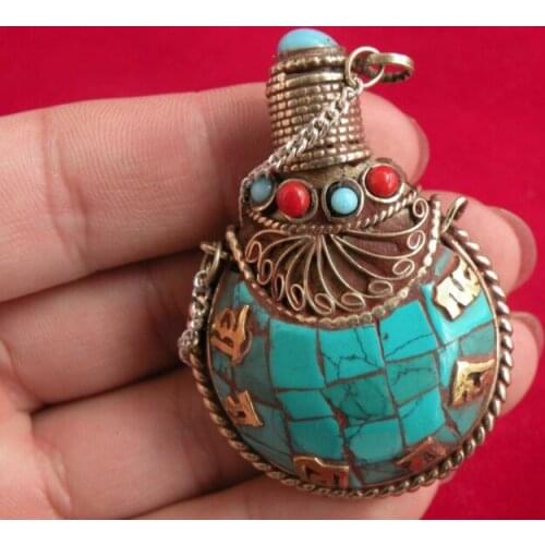 Chinese old in Tibetan turquoise snuff bottle