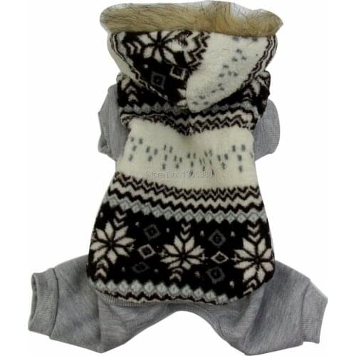 Brown Four Legs snowflake Style Pet dogs winter Coat Free Shiping By CPAM Dogs Clothing