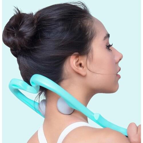 Creative Neck Massager Tool Pressure Relieve Hands Shoulder Neck Self Massage Trigger Dual Accessories Rollers Massager Poi H2A5