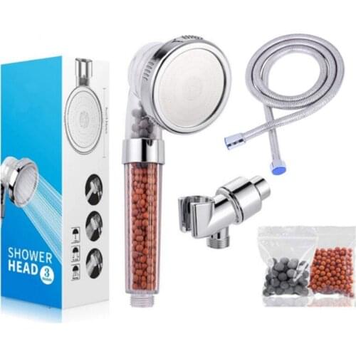 Bathroom Shower Head Set High Pressure Nozzle Filter Spray 3 Modes Showerhead Set Handheld Faucet Water Saving Tool