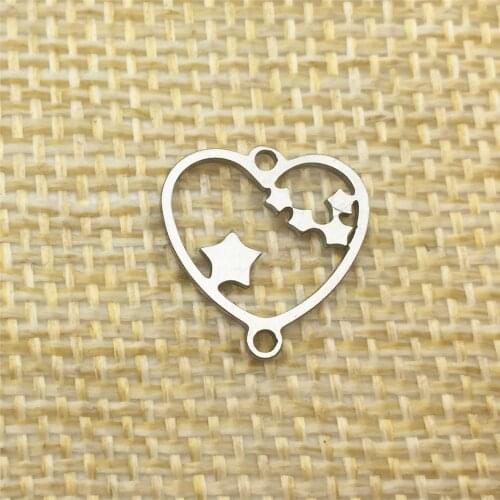 Metal Fillgree Heart Charms Handmade Jewelry Accessory 10pcs Diy Peach Heart Charm Necklace pendants Bracelet DIY Jewelry Make
