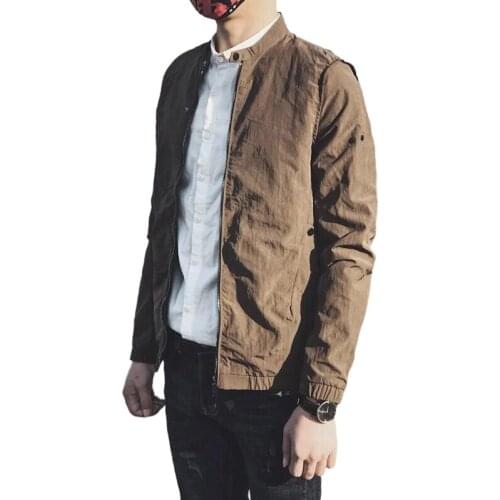 Mens jacket spring and autumn clothing trend trend top mens jacket jacket stand collar