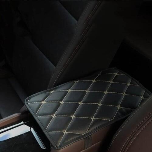 Leather Car Armrest Pad Covers Universal Center Console Auto Seat Armrests Box Pads Black Armrest Storage Protection Cushion