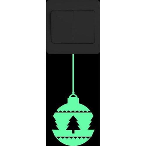 Christmas Tree Glow in the Dark Wall Sticker Cartoon Xmas Tree Art Switch Sticker Shop Window Kids Rooms Decor Luminous Stickers