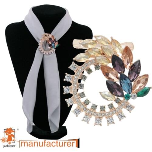 2018 high-end quality abnormity scarves buckle flowers with full drill super-sized exclusive scarf buckle