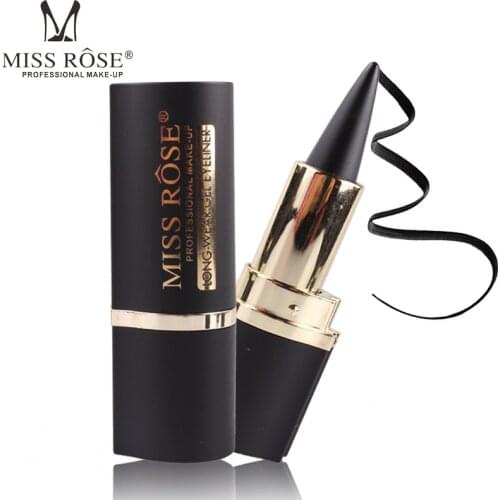 New MISS ROSE Eye Enhancing Black Kajal Eyeliner Stick Solid Thick Eyeliner Gel Makeup Smooth Waterproof Smoky Eye Liner MAKE UP