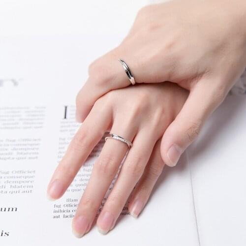 Colusiwei Engagement Wedding Band Genuine 925 Sterling Silver Romantic Couple Finger Rings for Women 2020 Lover‘s Bijoux Moda