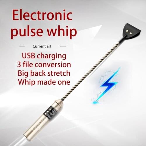 Electric Shock Whip Leash Bdsm Leather Slave Spanking Paddle SM Bondage E-stim Flogger Sex Toys For Couples Adult Game