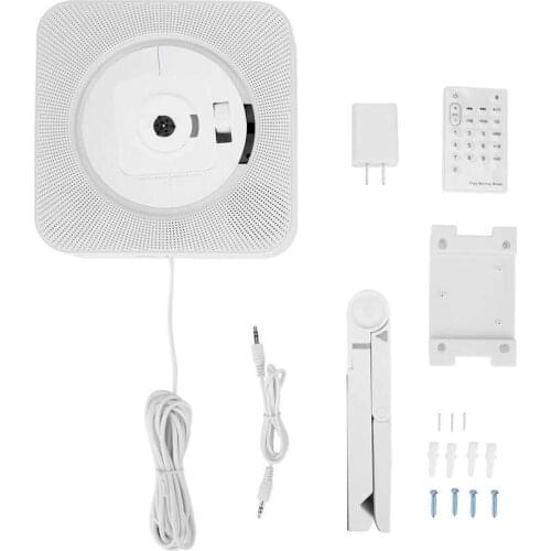 Portable Bluetooth CD Player Wall Mounted Desktop Home Audio Music Player with Remote Control Full Frequency FM Radio US Plug