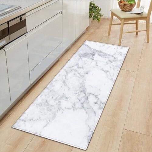 Black White Marble Printed Welcome Doormat Anti Slip Kitchen Carpet Floor Mat Hallway Portch Rug Door Mats Outdoor