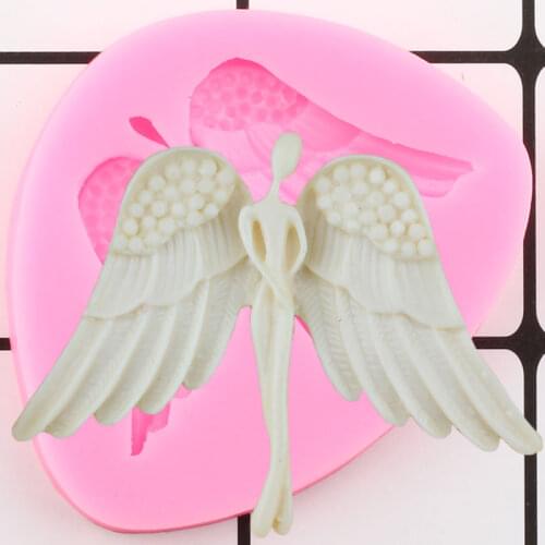 Angel Wings Silicone Molds Cupcake Topper Fondant Mold DIY Party Cake Decorating Tools Candy Clay Chocolate Gumpaste Moulds