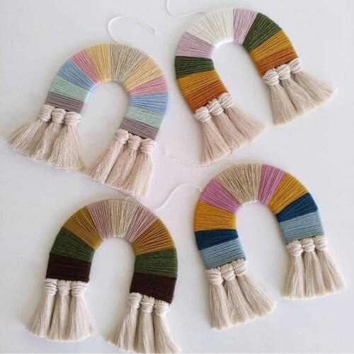Nordic Macrame Hanging Nursery Decor Handmade Rainbow Korean Home Wall Ornaments Christmas Wedding Children Kids Room Decoration