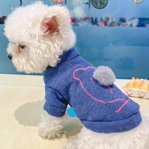 Pet Puppy Hoodie Pet Dog Costume Appareling Small Dog Round Neck Shirt Puppy Dog Ball Nose Bear Sweatshirt Pet Neccessity