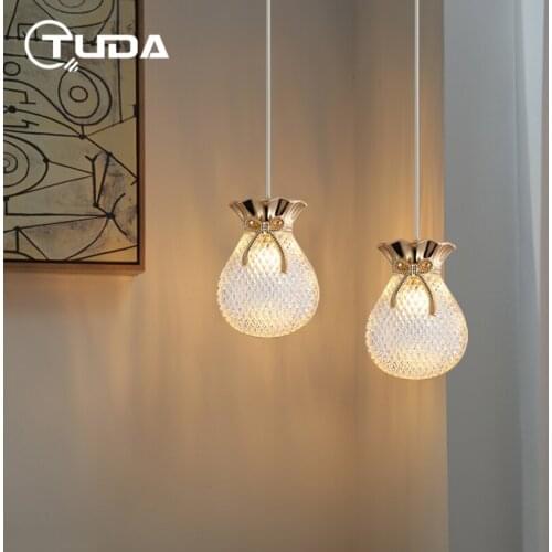 TUDA Luxury Restaurant Lucky Bag Pendant Lamp Bar Aisle Dining Room Bedroom Bedside Lamp Modern Minimalist Small Droplight