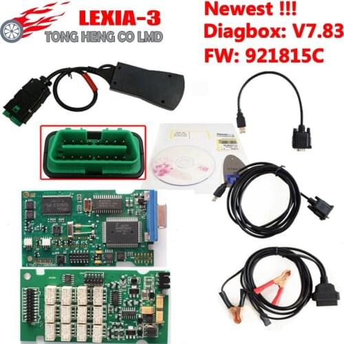 V7.83 with 921815C Firmware Lexia3 PP2000 V48/V25 Lexia 3 With Diagbox 7.83 for C-itroen for P-eugeot with Clip Cable