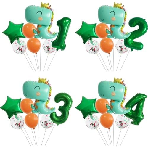 Dinosaur Crown Latex Balloon Birthday Party Aluminum Film Balloon Forest Childrens Party Birthday Sequin Decoration Decoration