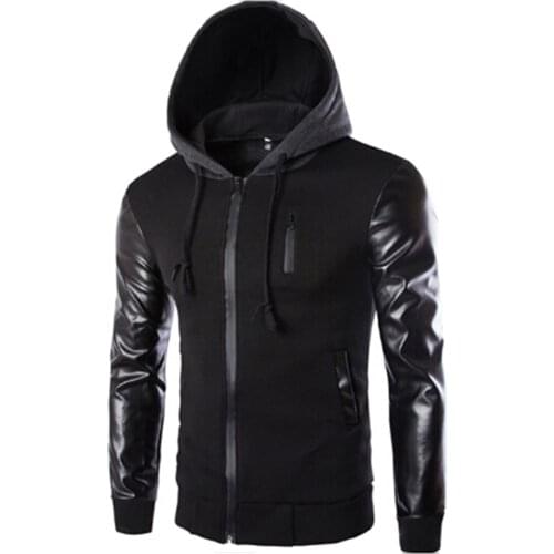 2021 Zipper Men Jackets Autumn Winter Casual Fleece Coats Bomber Jacket Scarf Collar Fashion Hooded Male Outwear Slim Fit Hoody