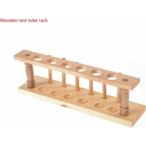 1 wooden test tube rack 6 holes 23.5x6.5x9cm diameter 2.2cm laboratory test tube storage bracket for school teaching equipment