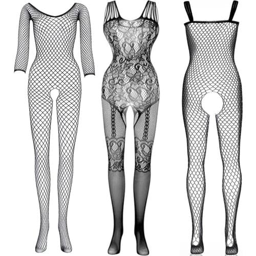 3 Pic Exotic Bodysuits Porn Sexy Lingerie Underwear Bodystockings Baby Doll Women Fishnet Open Crotch Teddies Mujer