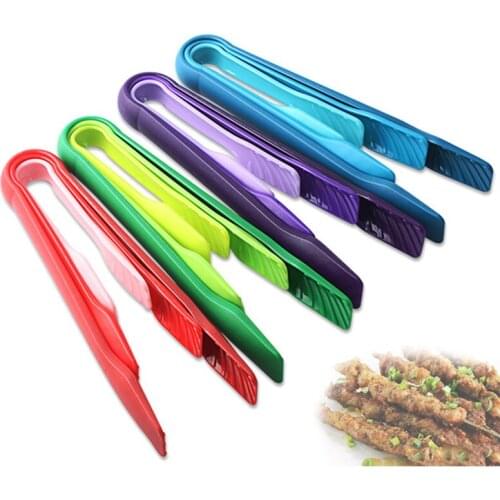 3Pcs/Set Plastic Food Tong 3 In 1 Barbecue BBQ Tongs Anti-slip Salad Buffet Clamp Cake Bread Serving Clamps Kitchen Utensils