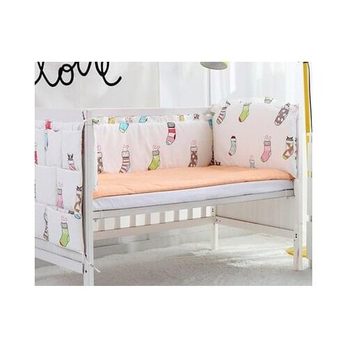 5PCS Baby Bed Bumpers Cotton Baby Bedding Set cosas para bebe Bed Sheet infant nursery bedding,(4bumper+sheet)