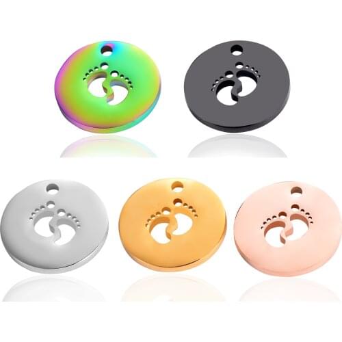 5pcs Stainless Steel Military Army Wholesale Blank Pendant Necklace Dog Tags Round Necklace Jewelry