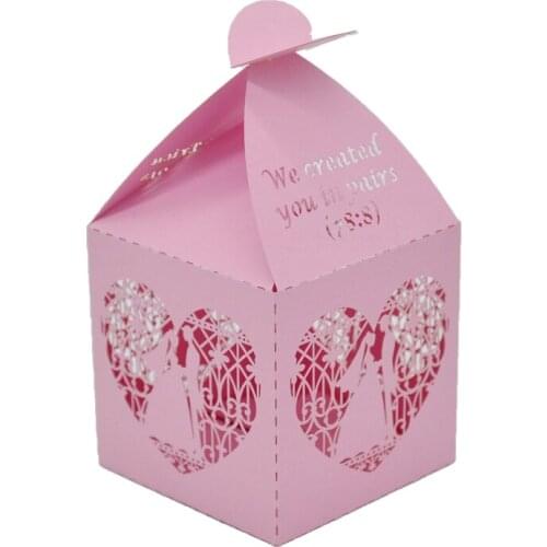 50 pcs/lot wedding box personalized laser cut wedding favor boxes