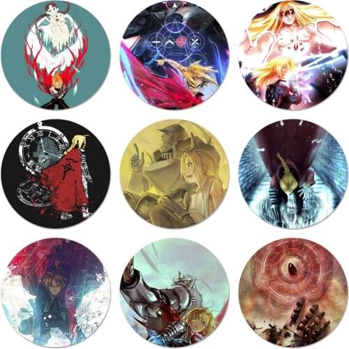 58mm FullMetal Alchemist anime Badge Brooch Pin Accessories For Clothes Backpack Decoration gift