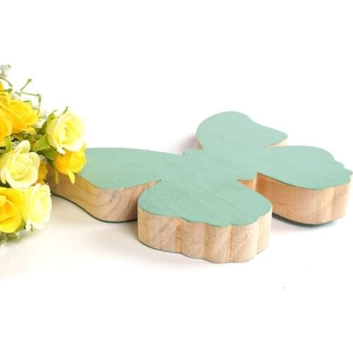 Home decoration accessories 1PC wood green butterfly indoor Houses Decoration wood crafts 17cm wedding decor tabletops ornaments