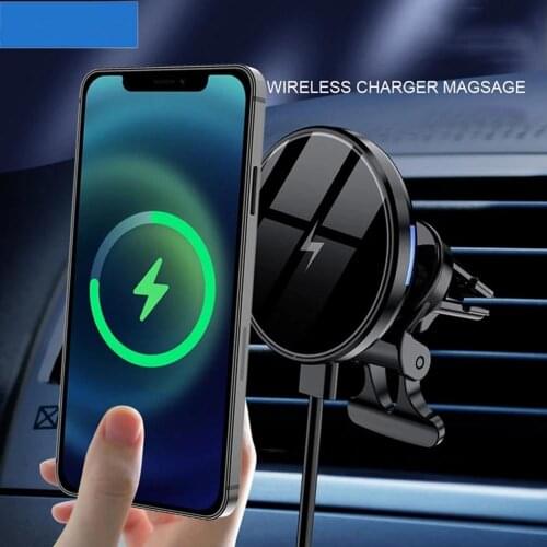 15W Magnetic Wireless Car Chargers Mount For iPhone 12 Pro Max Magsafing Fast Charging Wireless Charger Car Phone Holder