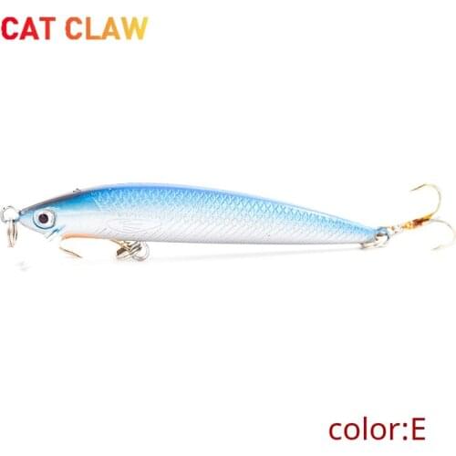 CatClaw fishing Lure Treble Hooks Slim Minnow top water Floating 80MM Sea Fishing Lure Artificial Hard Bait 102M Sea fishing