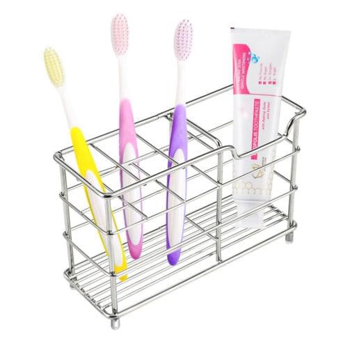 Stainless Steel Premium Toothbrush Toothpaste Cup Holder Stand for Bathroom UK