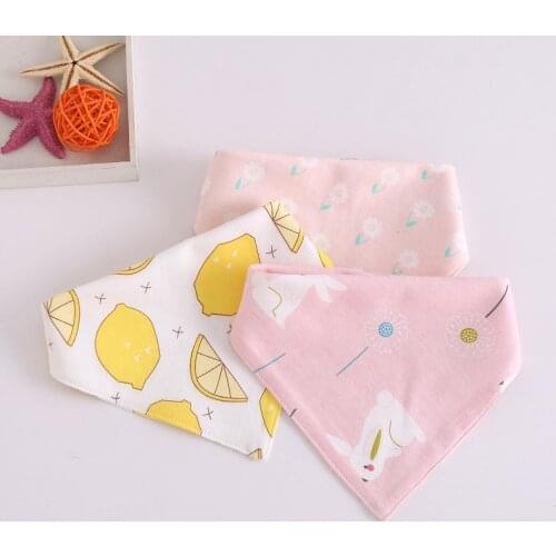 Baby Bibs Triangle Cotton Cartoon Print Saliva Towel Baby Boys Girls Soft Absorbent Feeding Bibs Newborn Apron Bandana Bibs