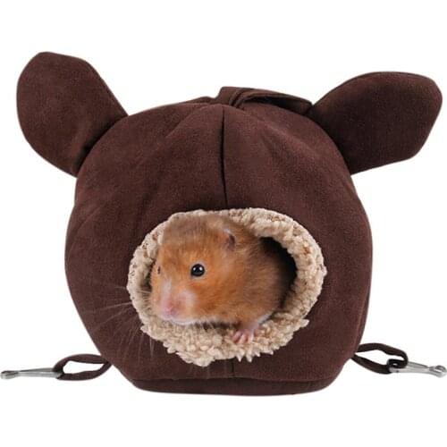 Dorakitten 1pc Small Pet Cave Nest Warm Cute Soft Plush Creative Hamster Bed Pet House For Small Animals Pet Supplies