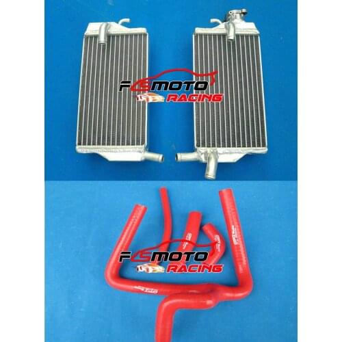 RED Hose + Aluminum Radiator For Honda CR250 CR250R CR 250 R 2002 2003 2004 CR-250 250R 02 03 04 BLACK GREEN BLUE