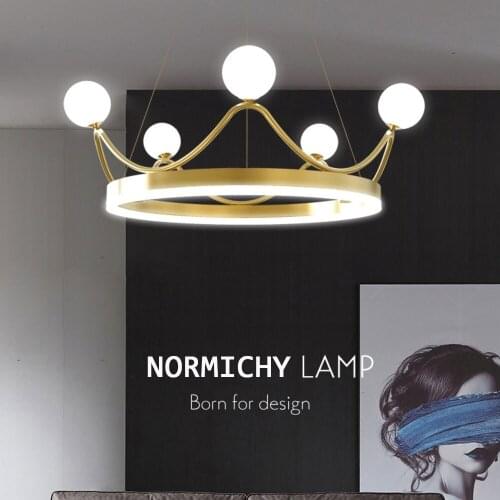 NORMICHY New Modern Nordic Luxury LED Ceiling Chandelier Lighting With Crown Designed Bedroom Childrens Lights