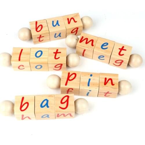 Baby Monterssori Educational Wooden toys Spelling English Game Learning English Words Cards Early Educational Toy for Kids